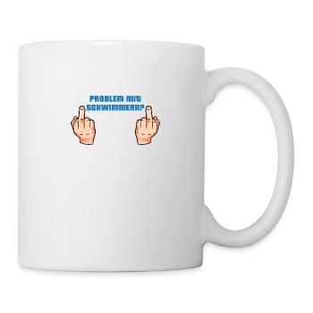Problem Schwimmer Mittelfinger - Tasse - Weiß - Rechts