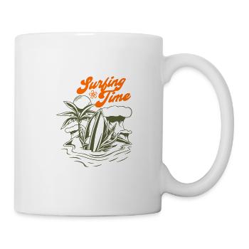 VINTAGE SURFER BEACHER SURF BOARDER BEACH MOTIF - Mug blanc - blanc - Droite