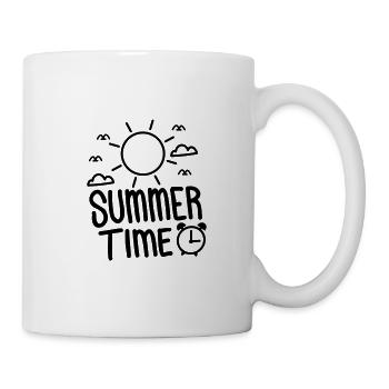 SOMMER ZEIT STRAND RETRO REISEN SONNE SPRUCH MOTIV - Tasse - Weiß - Rechts