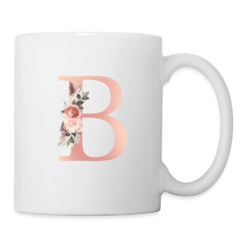 Customizable Monogram B Flowers Boho - Mug - white - Right