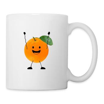 orange avec le visage - Mug blanc - blanc - Droite