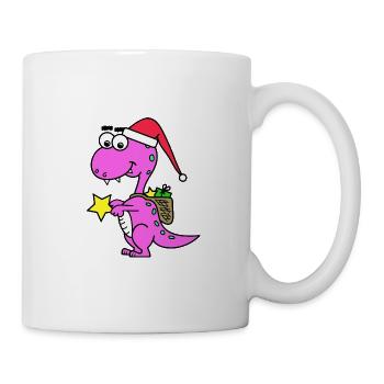 Dino Weihnachten - Tasse - Weiß - Rechts