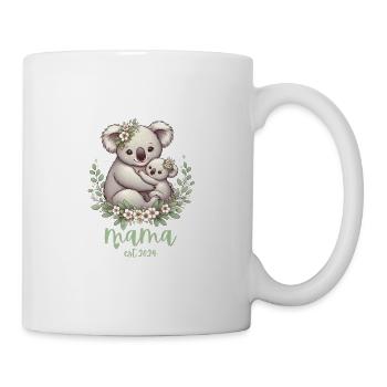 Mama Est. 2024 Koala Cuddle Floral Wreath New Mom - Tasse - Weiß - Rechts
