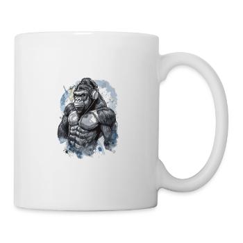 Muscle Gorilla Beats Gym Motivation - Tasse - Weiß - Rechts