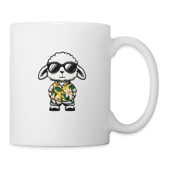 Schaf Comic Urlaub - Tasse - Weiß - Rechts