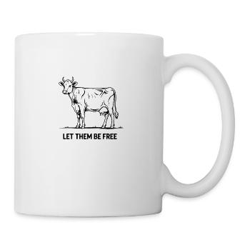Let Them Be Free – Fine Line Cow - Mug - white - Right