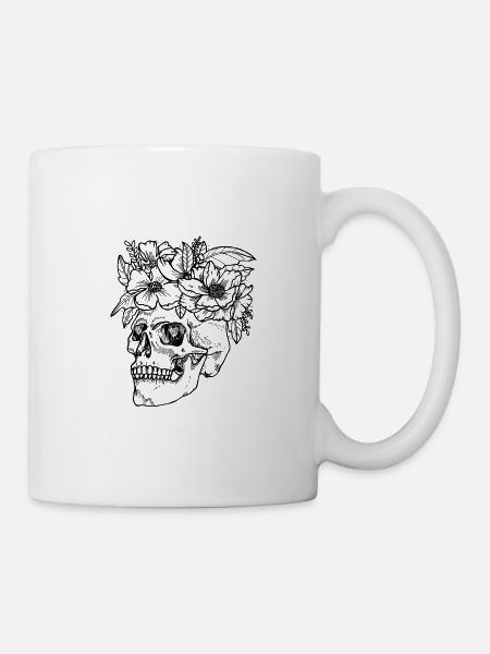 FLOWER SKULL - Tasse - Weiß