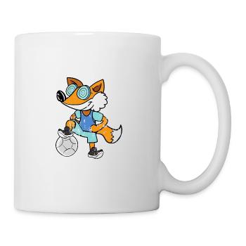 Retro Vintage Grunge Style Fussball Fuchs - Tasse - Weiß - Rechts