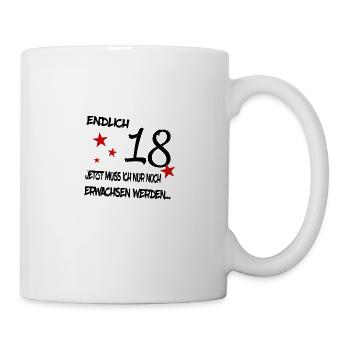 Endlich 18 - Tasse - Weiß - Rechts