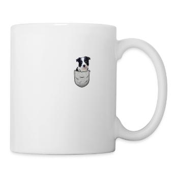 Border Collie dans la poche poitrine pour chiens - Mug blanc - blanc - Droite