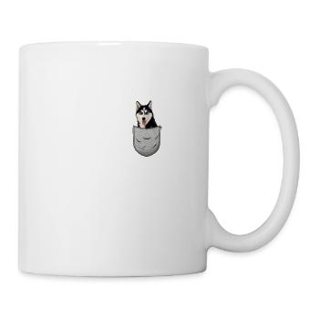 Husky sibérien dans la poche poitrine pour chien - Mug blanc - blanc - Droite