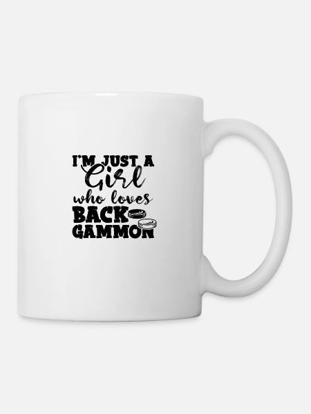 frau liebt backgammon - Tasse - Weiß