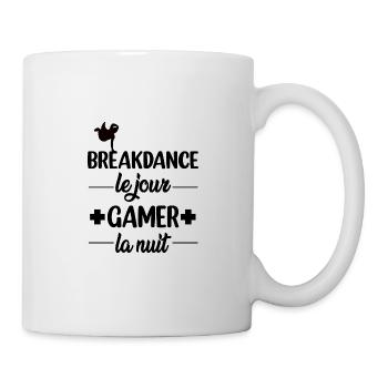 Breakdance le jour gamer la nuit t-shirt danceur - Mug blanc - blanc - Droite