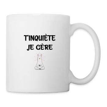 T'inquiète je gère lama yoga humour idée cadeau - Mug blanc - blanc - Droite