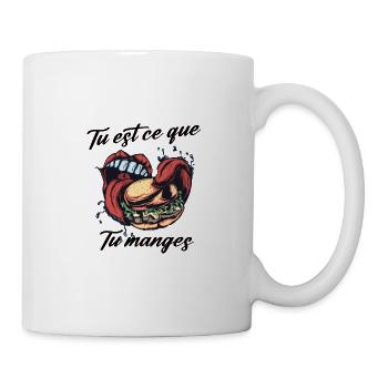 Tu est ce que tu manges t-shirt humour - Mug blanc - blanc - Droite