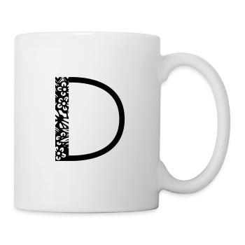 Buchstabe D - Tasse - Weiß - Rechts