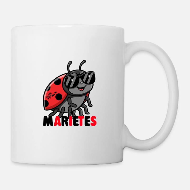 Marienkäfer mit Sonnenbrille - Tasse - Weiß
