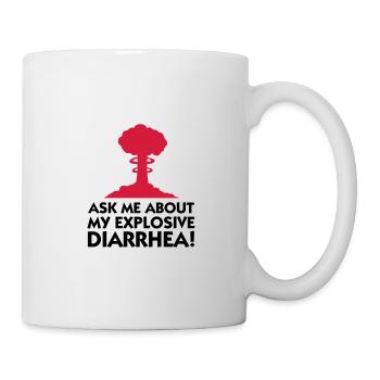 Demandez-moi au sujet de mon diarrhée explosive! - Mug blanc - blanc - Droite