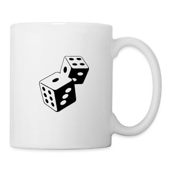 Zwei Würfel im Casino - Tasse - Weiß - Rechts