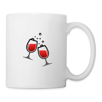 Zwei Weingläser - Tasse - Weiß - Rechts