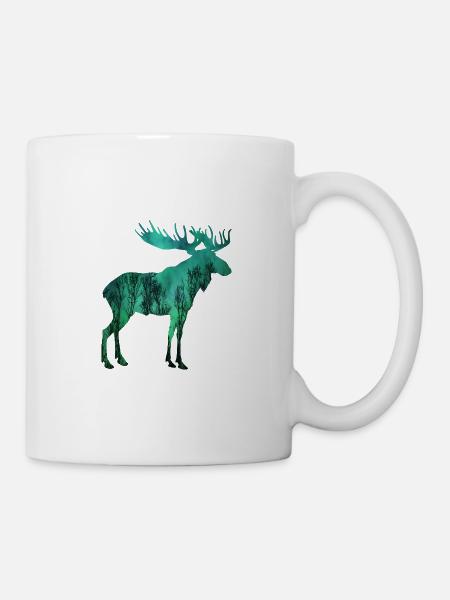 ELCH SKANDINAVIEN Nordlichter Aurora Borealis - Tasse - Weiß