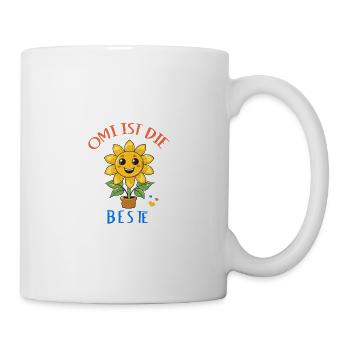 Omi ist die Beste! Sonnenblume personalisierbar - Tasse - Weiß - Rechts