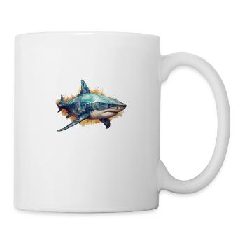 Shark Geometrical drawing 2 No background - Tasse - Weiß - Rechts