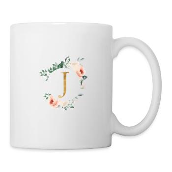 J Monogram Green, Pastel, Wreath - Mug - white - Right