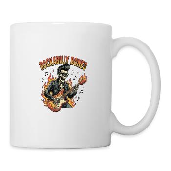 Rockabilly Bones – Squelette rétro de bande dessinée avec brûlure - Mug blanc - blanc - Droite