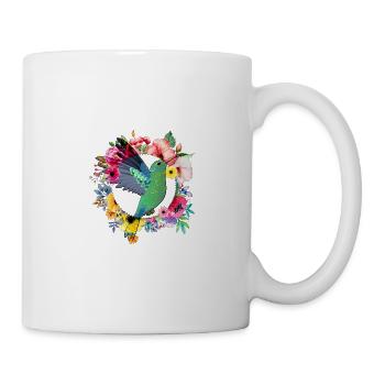 Hummingbird Bird Flowers Bouquet - Mug - white - Right