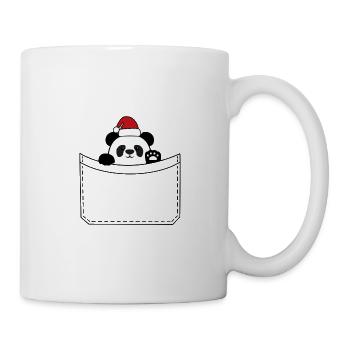 Panda poche bonnet noël - Mug blanc - blanc - Droite