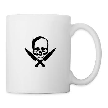 Totenkopf mit gekreuzten Messern / Skull - Tasse - Weiß - Rechts