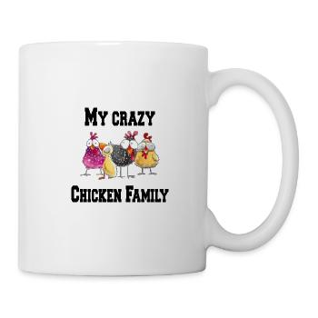 Ma famille folle - poulets - Mug blanc - blanc - Droite