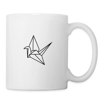 Grue en origami - Mug blanc - blanc - Droite
