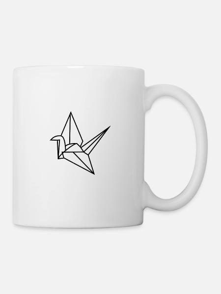 Origami Kranich - Tasse - Weiß