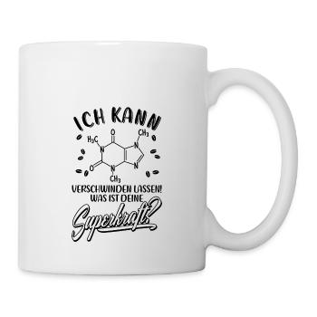 Coffein Kaffee Spruch Chemische Formel Lustig - Tasse - Weiß - Rechts