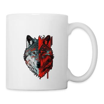 Wolf Wald Wald Wildtier Tier Rudel JGA Wolfsrudel - Tasse - Weiß - Rechts