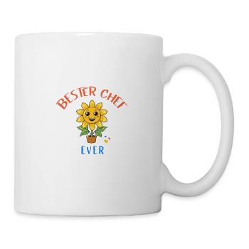Bester Chef Ever! Sonnenblume personalisierbar - Tasse - Weiß - Rechts