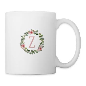 Z Monogram Eucalyptus Rose Wreath - Mug - white - Right