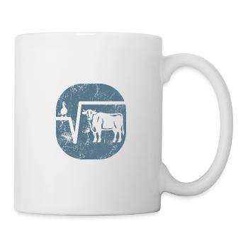 Ente Wurzel aus Kuh - Mathe Geschenk - Tasse - Weiß - Rechts