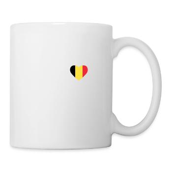 Cœur drapeau Belgique - Mug blanc - blanc - Droite