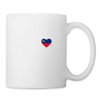 Cœur drapeau Liechtenstein - Mug blanc - blanc - Droite