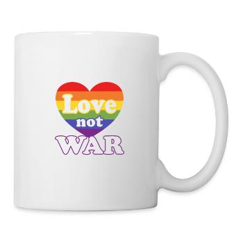 Love Not War – Rainbow Heart LGBTQ+ - Mug - white - Right