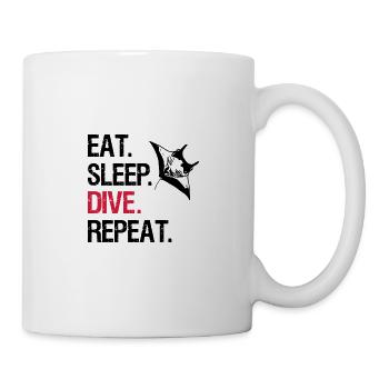 Eat Sleep Dive Repeat - Manta Ray - Vector Design - Mug - white - Right