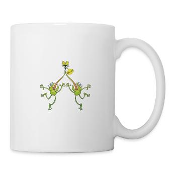 Frösche streiten sich um eine unglückliche Fliege - Tasse - Weiß - Rechts