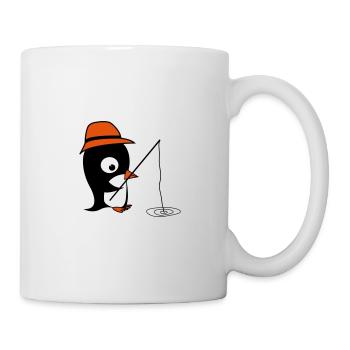 pinguin am angeln - Tasse - Weiß - Rechts