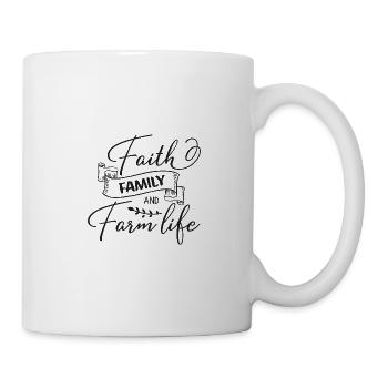 Chemises de famille disant "Famille de foi et vie à la ferme" - Mug blanc - blanc - Droite