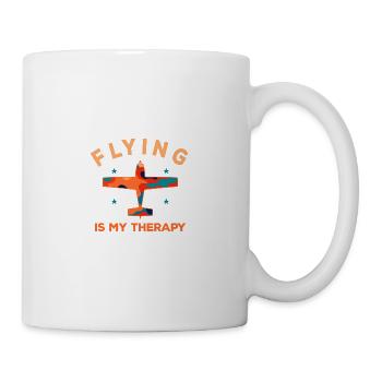 Flying is my therapy - Color Gift Pilot - Mug - white - Right