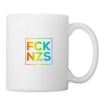 FCK NZS mit Rahmen Regenbogen - Tasse - Weiß - Rechts