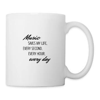 Music Saves My Life – Inspirierendes Design - Tasse - Weiß - Rechts